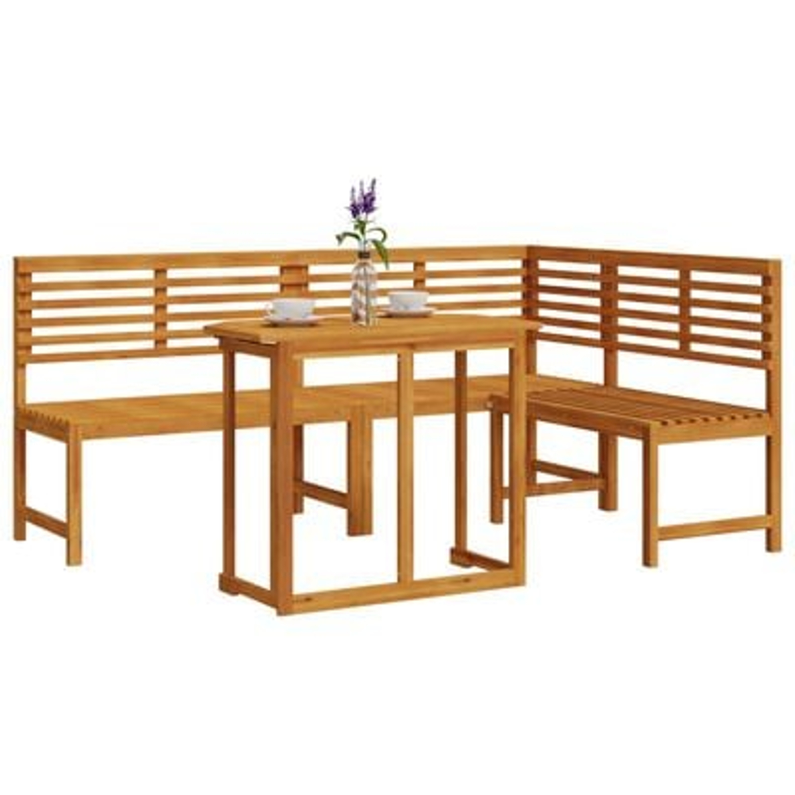 vidaXL Set bistro de grădină, 3 piese, lemn masiv de acacia