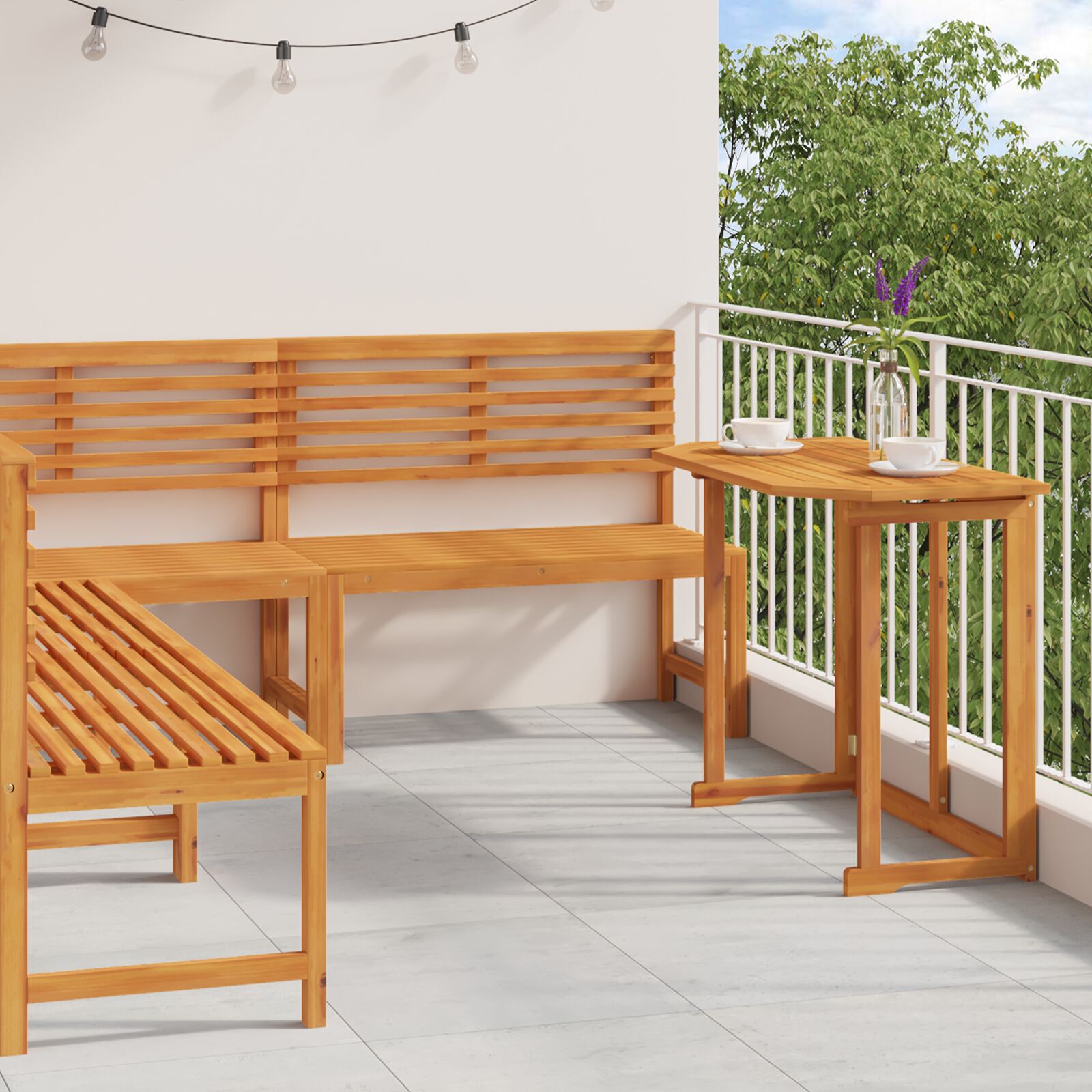 vidaXL Set mobilier de grădină, 4 piese, lemn masiv de acacia