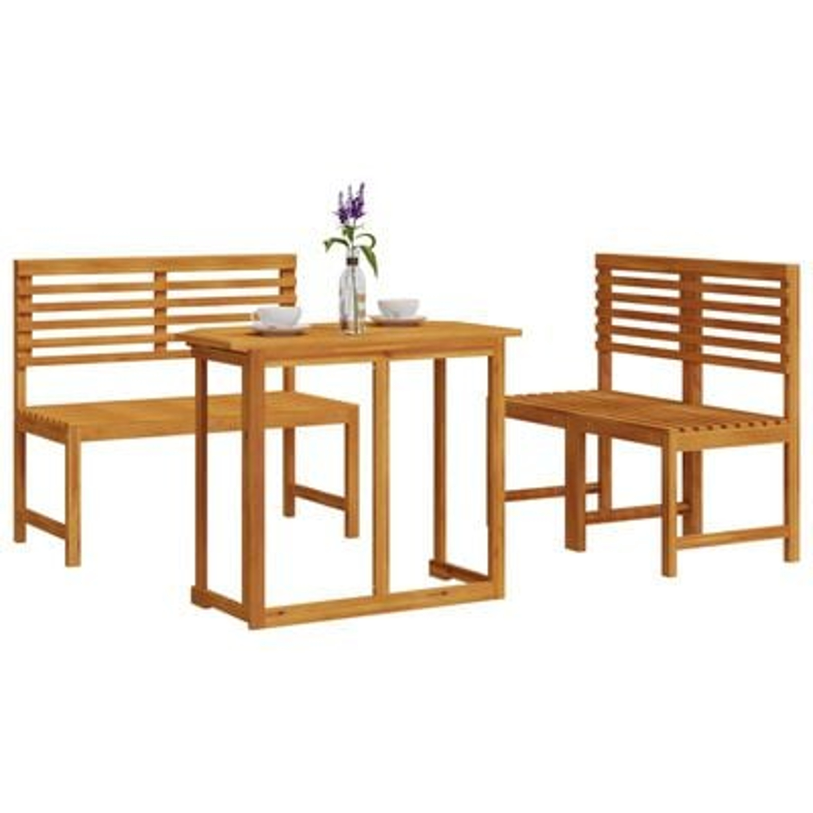 vidaXL Set mobilier de grădină, 4 piese, lemn masiv de acacia