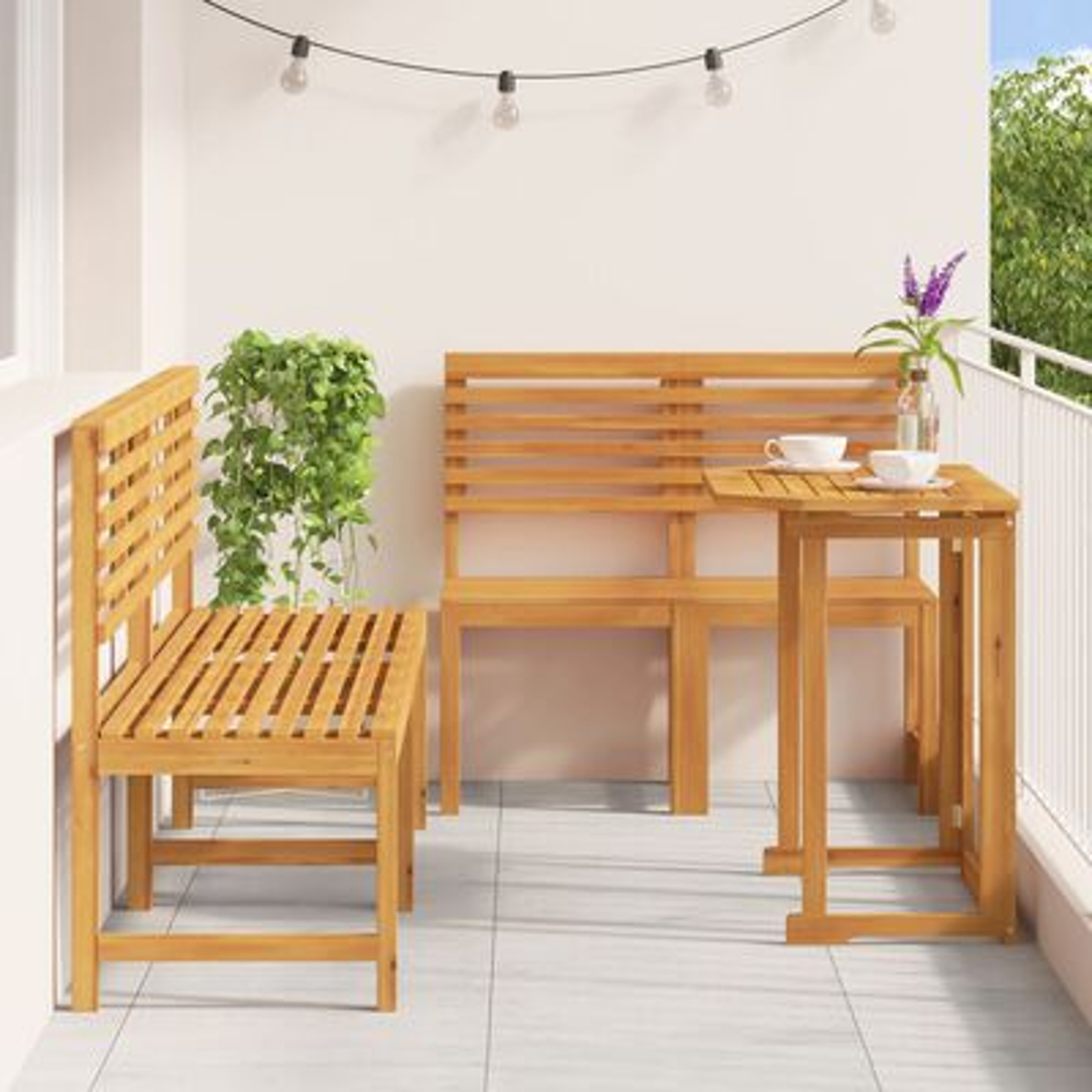 Set de dining pentru grădină vidaXL din 5 piese, din lemn masiv de acacia Set de dining pentru grădină vidaXL din 5 piese, din lemn masiv de acacia