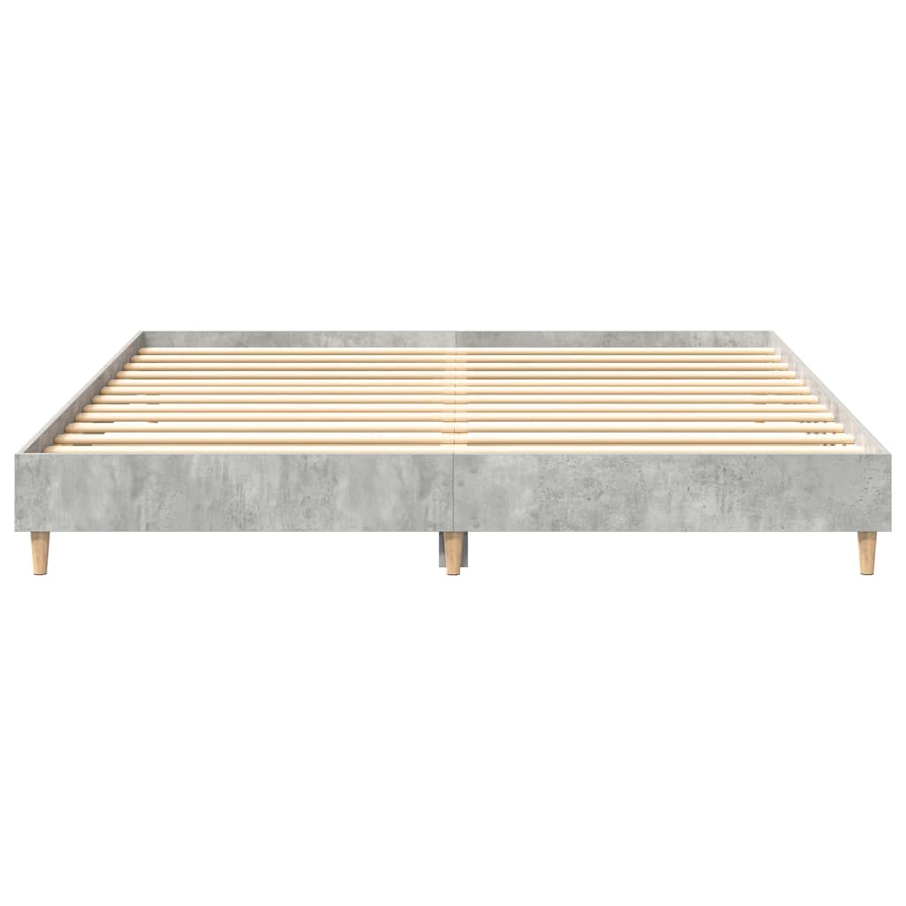 vidaXL Cadru de pat fără saltea Gri beton 200x200 cm Lemn prelucrat