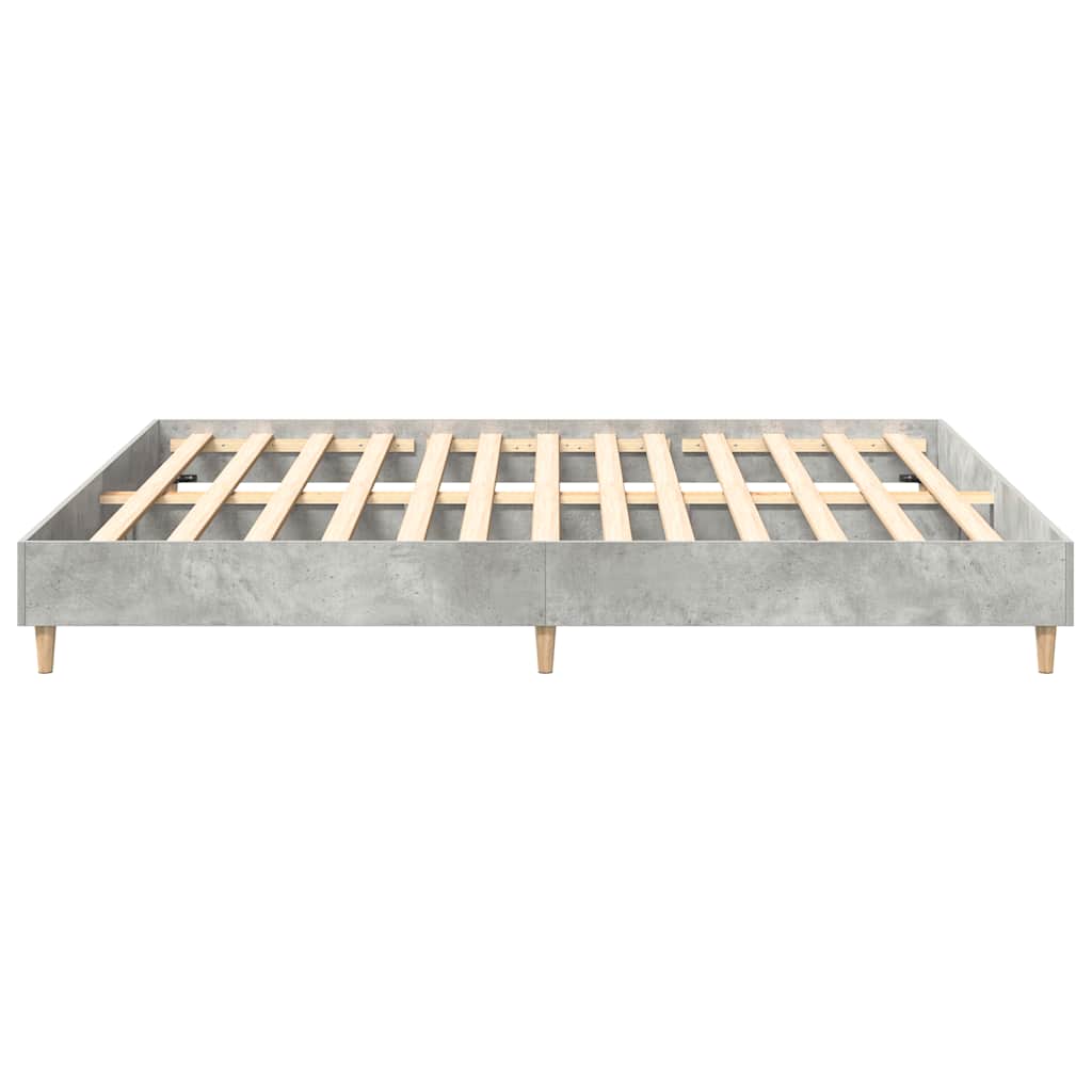 vidaXL Cadru de pat fără saltea Gri beton 200x200 cm Lemn prelucrat