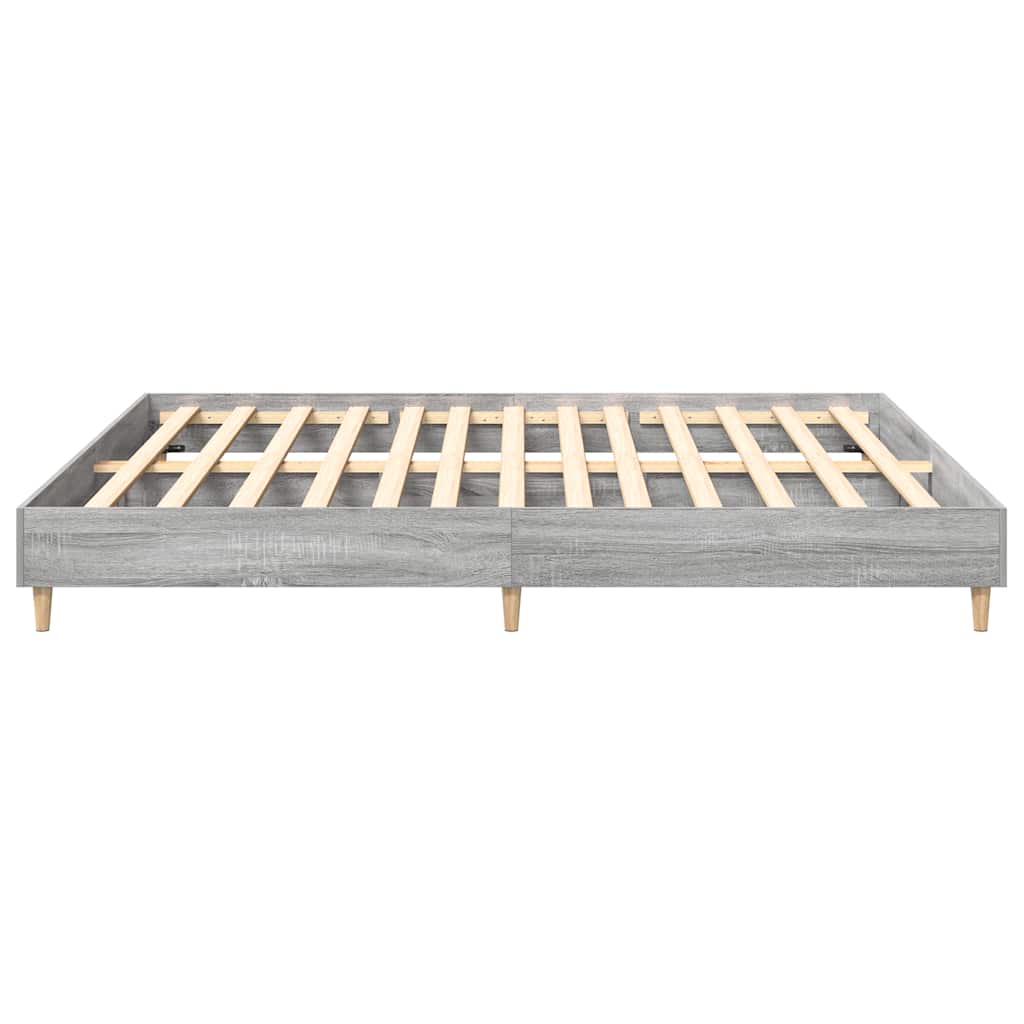 vidaXL Cadru de pat fără saltea Gri Sonoma 200x200 cm lemn prelucrat