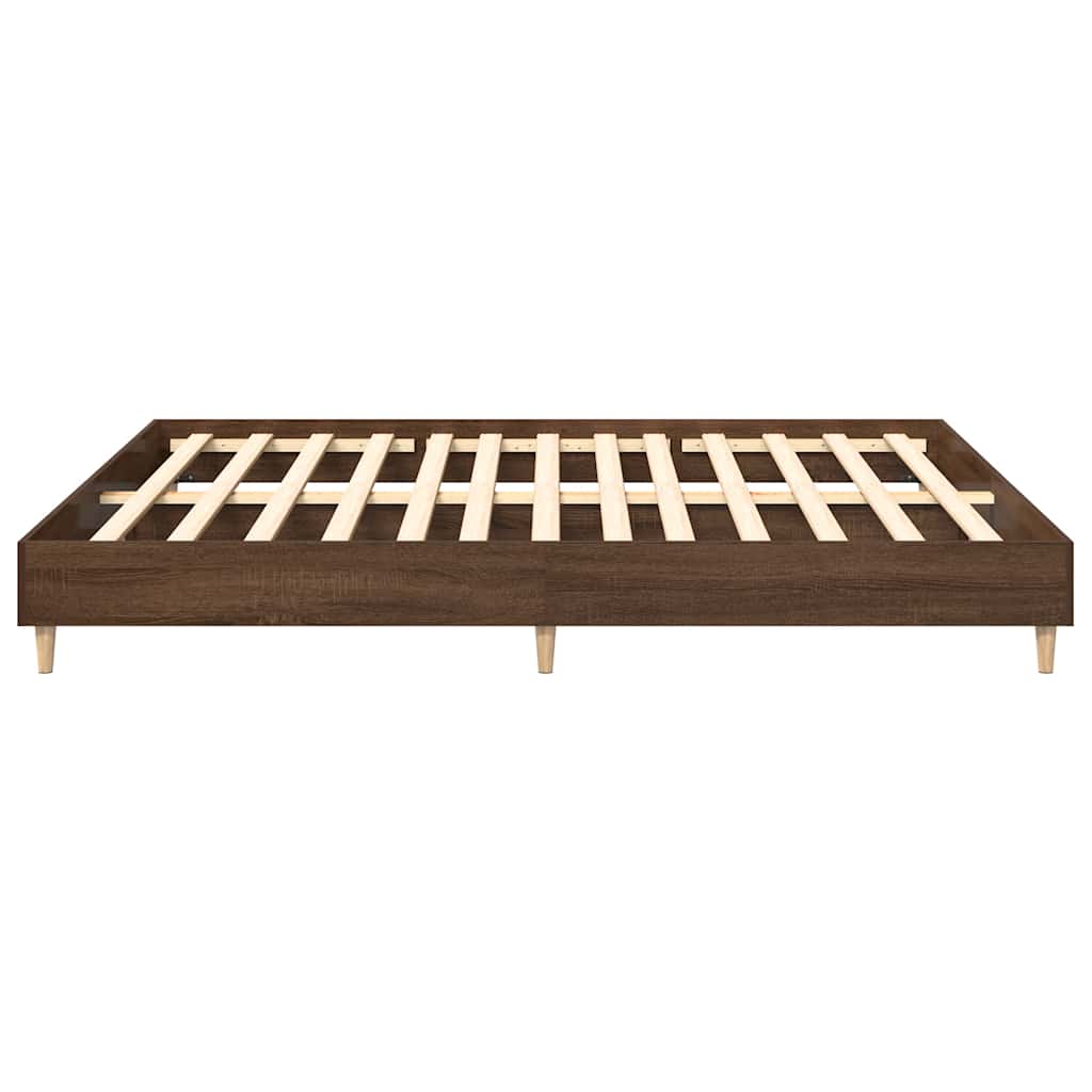 vidaXL Cadru de pat fără saltea Stejar maro 200x200 cm Lemn prelucrat vidaXL Cadru de pat fără saltea Stejar maro 200x200 cm Lemn prelucrat