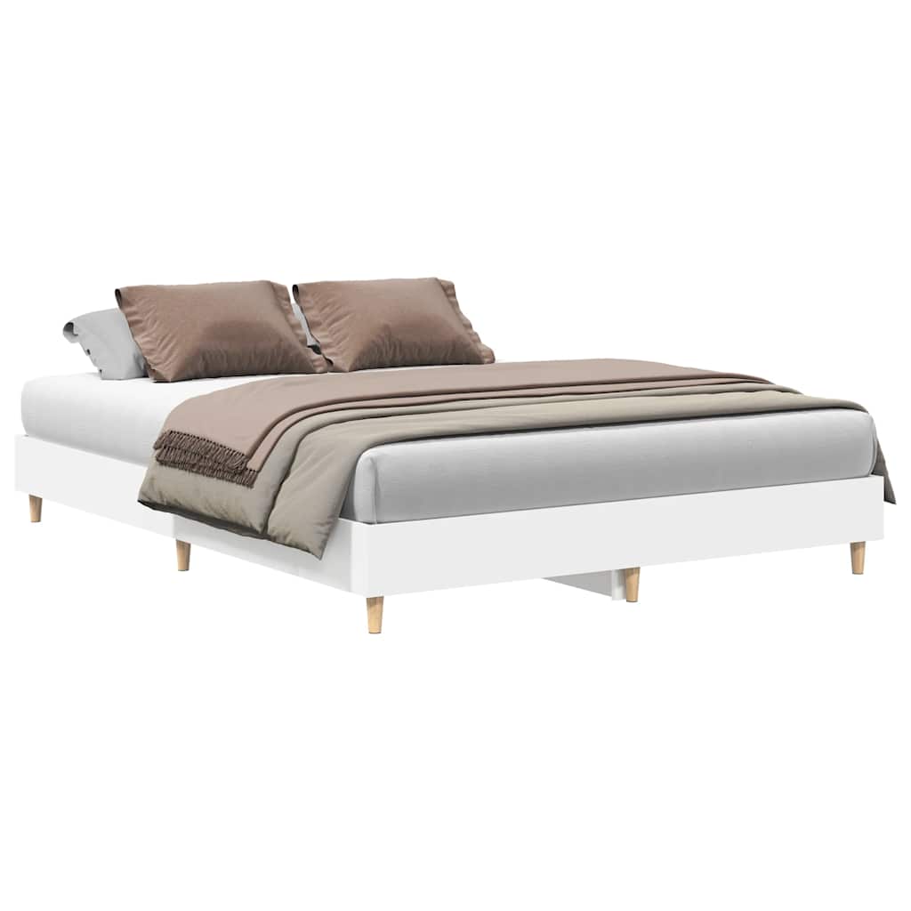 vidaXL Cadru de pat fără saltea, alb, 150x200 cm, lemn prelucrat vidaXL Cadru de pat fără saltea, alb, 150x200 cm, lemn prelucrat