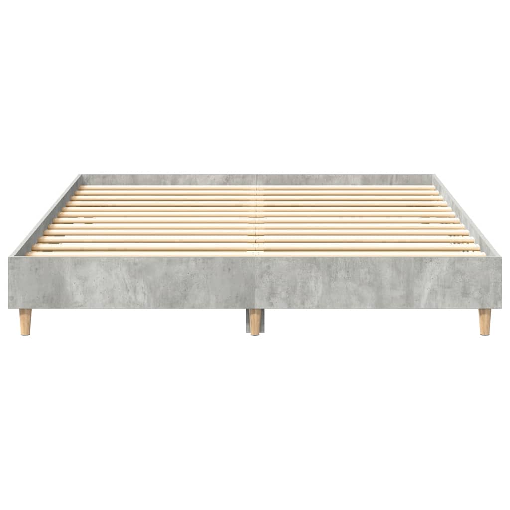 vidaXL Cadru de pat fără saltea Gri beton 150x200 cm Lemn prelucrat vidaXL Cadru de pat fără saltea Gri beton 150x200 cm Lemn prelucrat