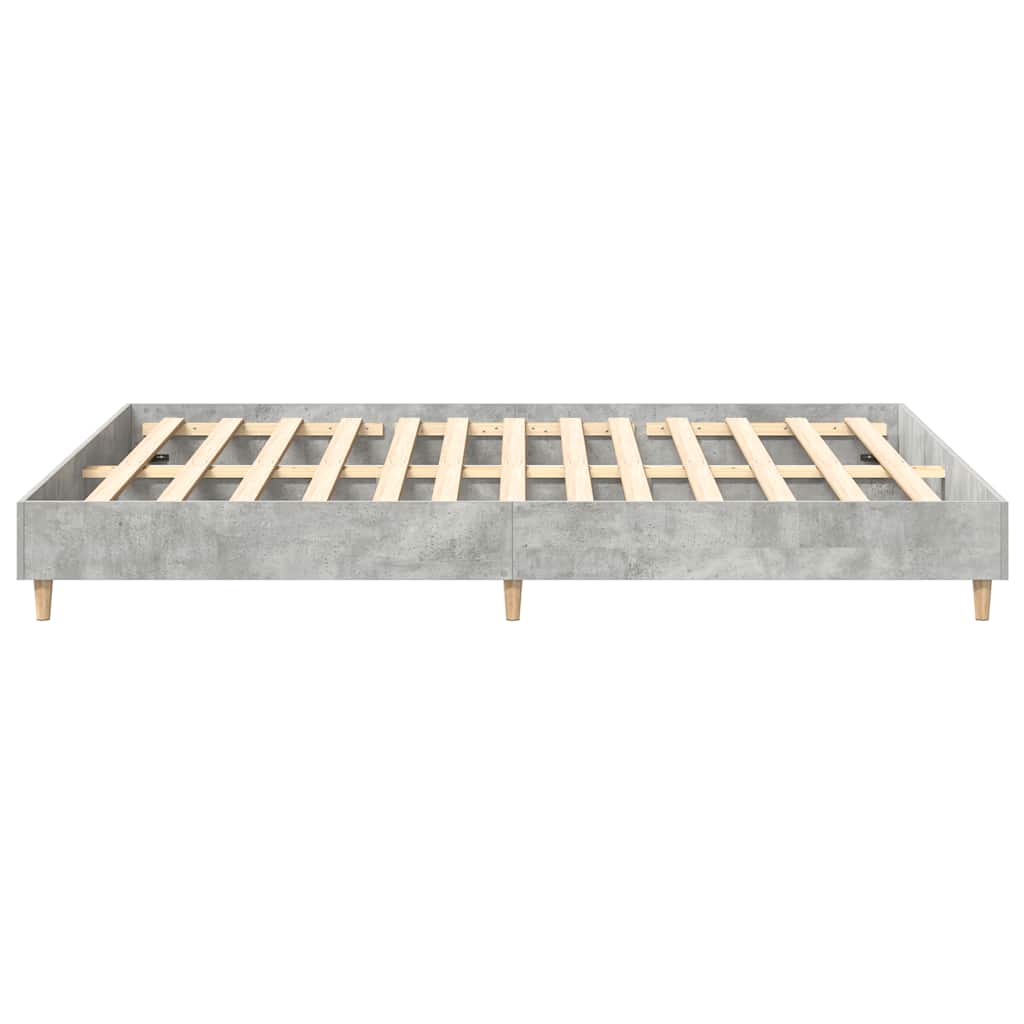 vidaXL Cadru de pat fără saltea Gri beton 150x200 cm Lemn prelucrat vidaXL Cadru de pat fără saltea Gri beton 150x200 cm Lemn prelucrat