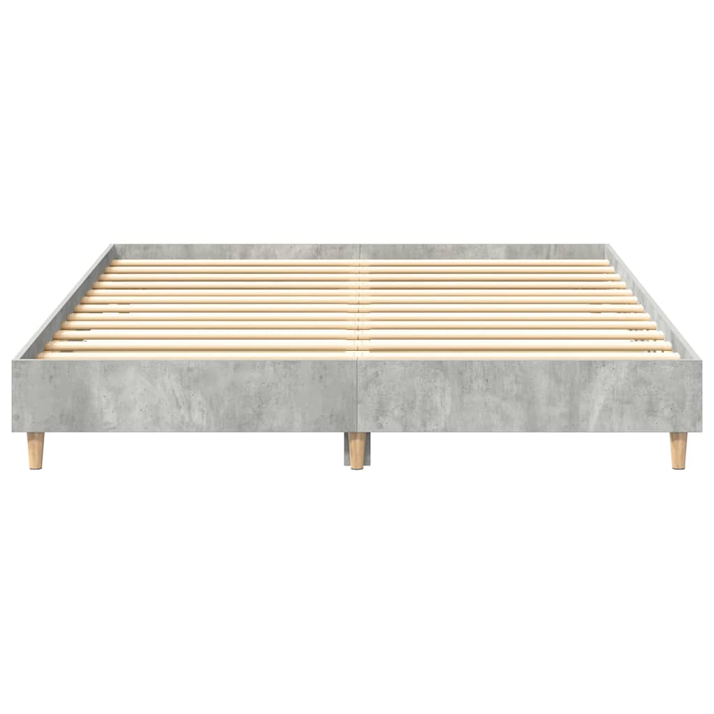 vidaXL Cadru de pat fără saltea Gri beton 140x200 cm Lemn prelucrat vidaXL Cadru de pat fără saltea Gri beton 140x200 cm Lemn prelucrat