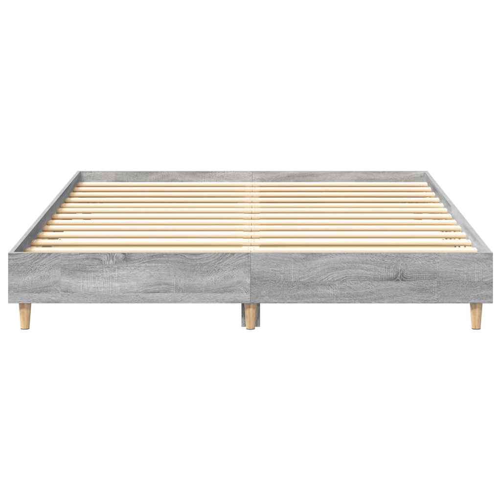 vidaXL Cadru de pat fără saltea Gri Sonoma 140x200 cm lemn prelucrat
