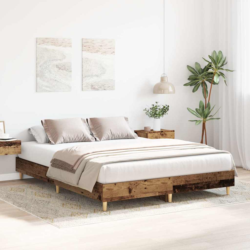 vidaXL Cadru de pat fără saltea Lemn vechi 140x200 cm Lemn prelucrat