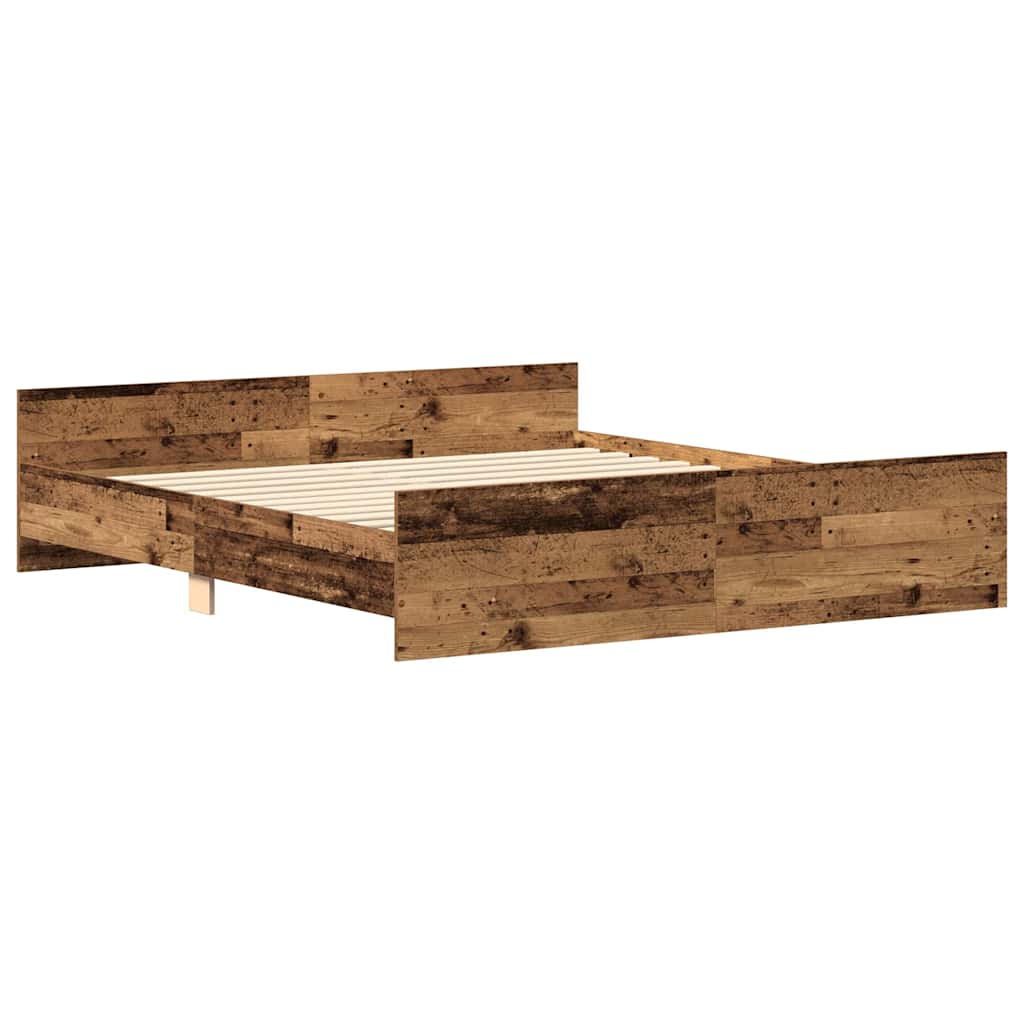vidaXL Cadru de pat fără saltea Lemn vechi 180x200cm Lemn prelucrat