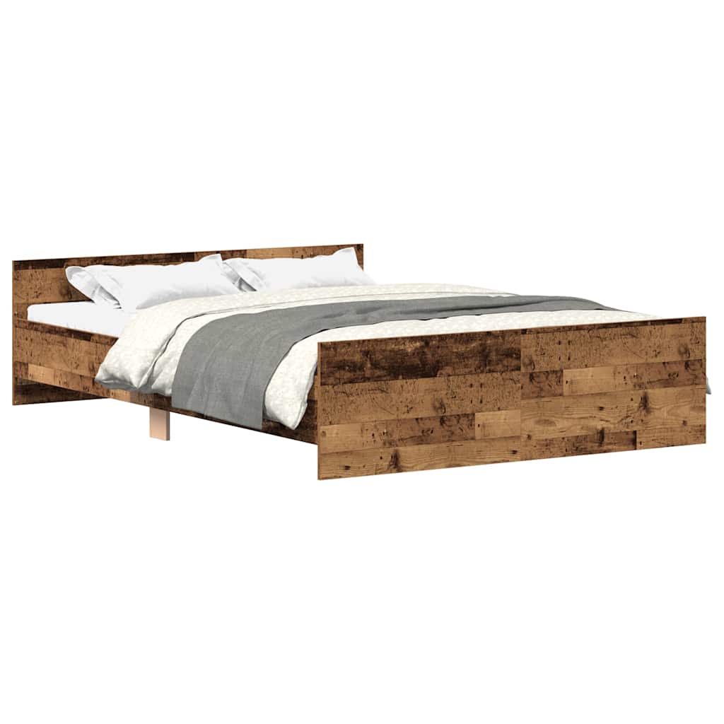 vidaXL Cadru de pat fără saltea Lemn vechi 140x190cm Lemn prelucrat vidaXL Cadru de pat fără saltea Lemn vechi 140x190cm Lemn prelucrat