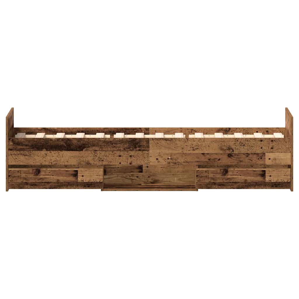 vidaXL Cadru de pat fără saltea Lemn vechi 100x200cm Lemn prelucrat