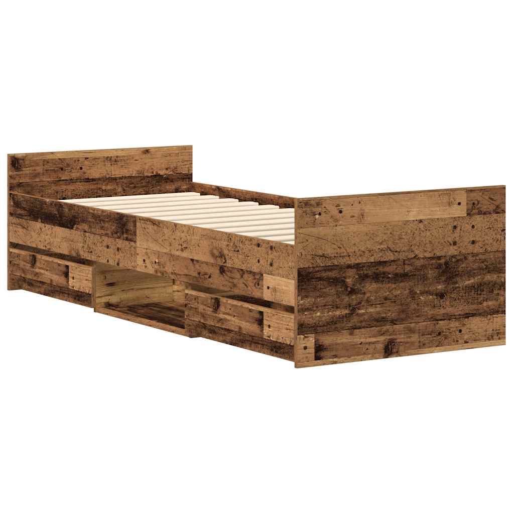 vidaXL Cadru de pat fără saltea Lemn vechi 90x190cm Lemn prelucrat vidaXL Cadru de pat fără saltea Lemn vechi 90x190cm Lemn prelucrat