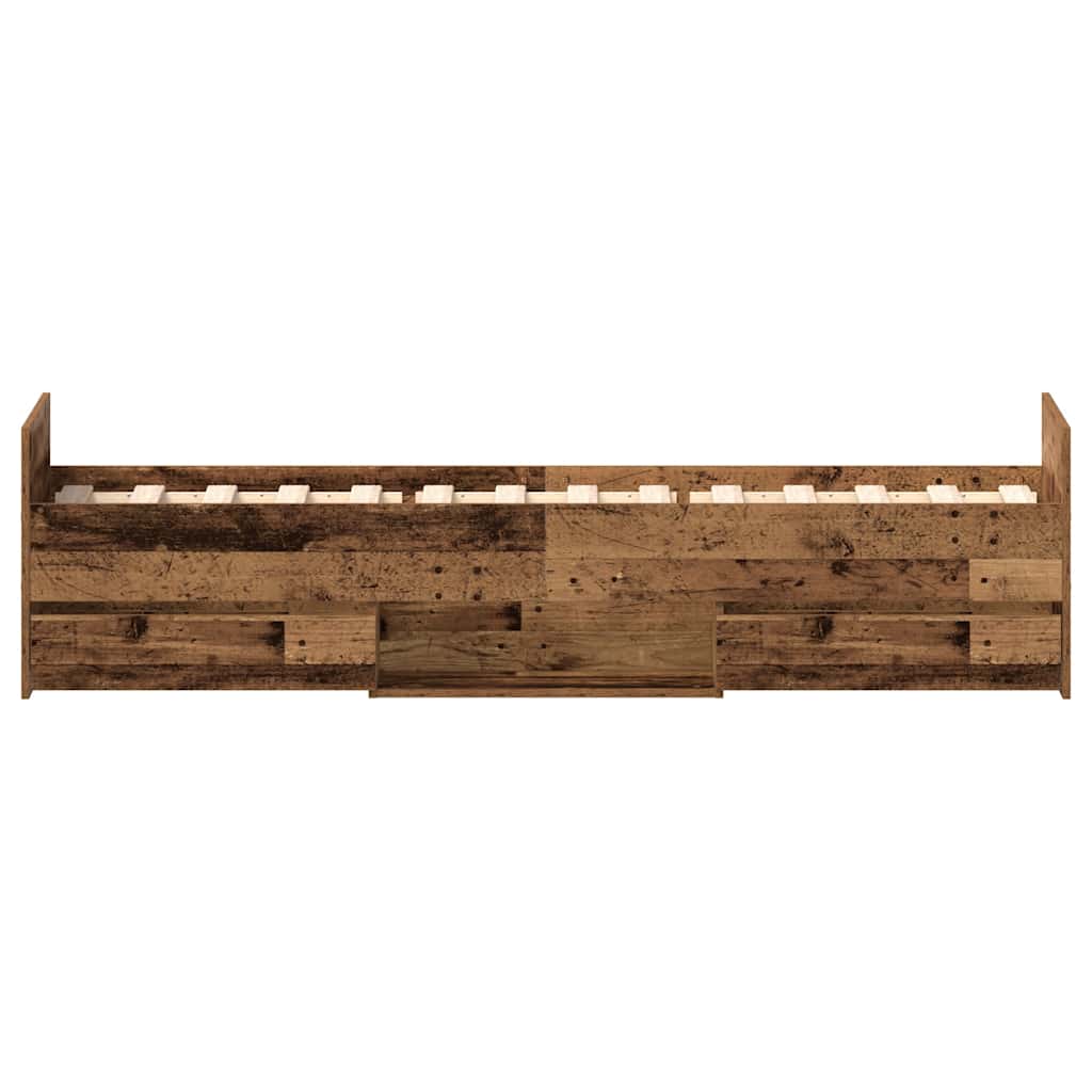 vidaXL Cadru de pat fără saltea Lemn vechi 90x190cm Lemn prelucrat vidaXL Cadru de pat fără saltea Lemn vechi 90x190cm Lemn prelucrat