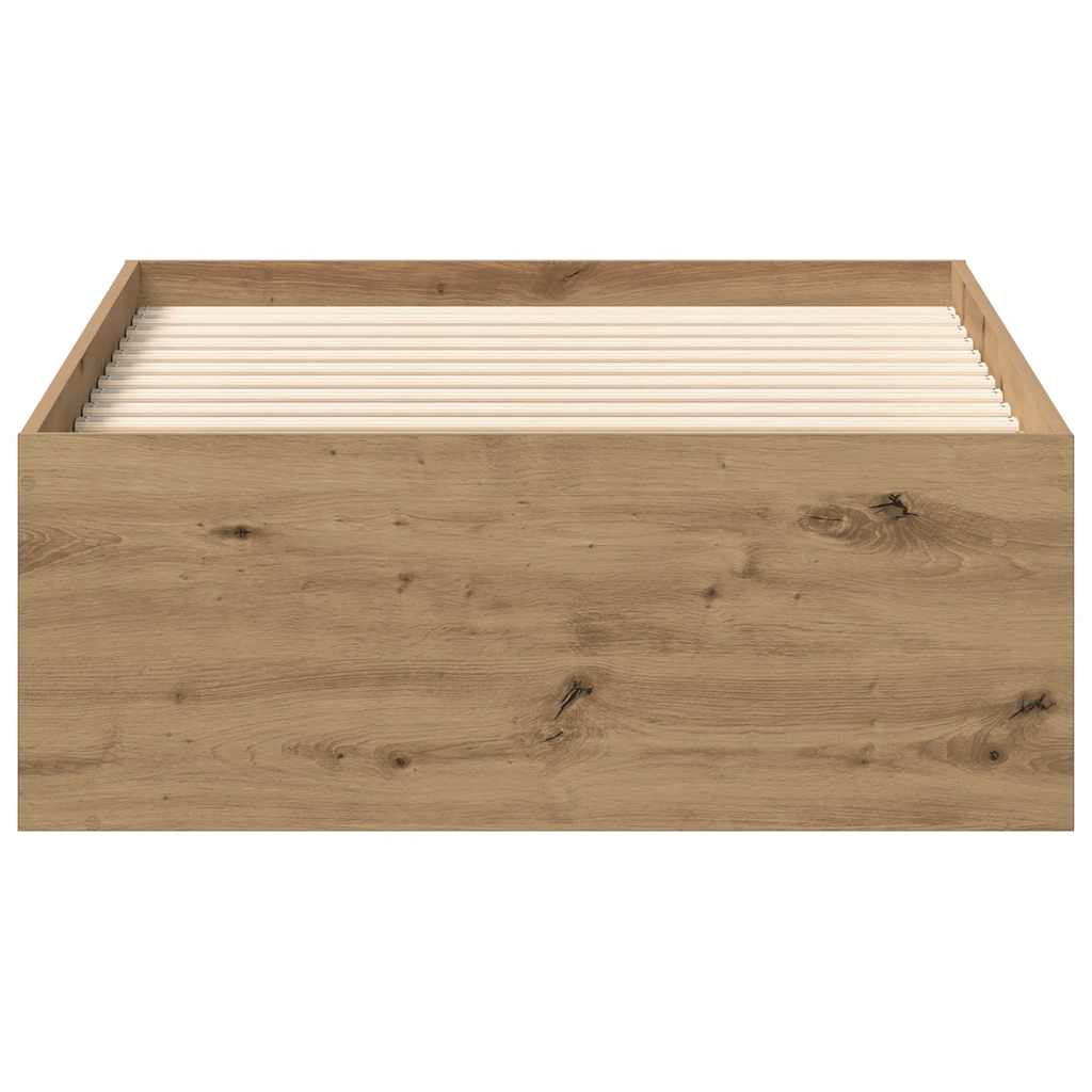 vidaXL Cadru de pat fără saltea Stejar Artisan 90x200cm Lemn prelucrat