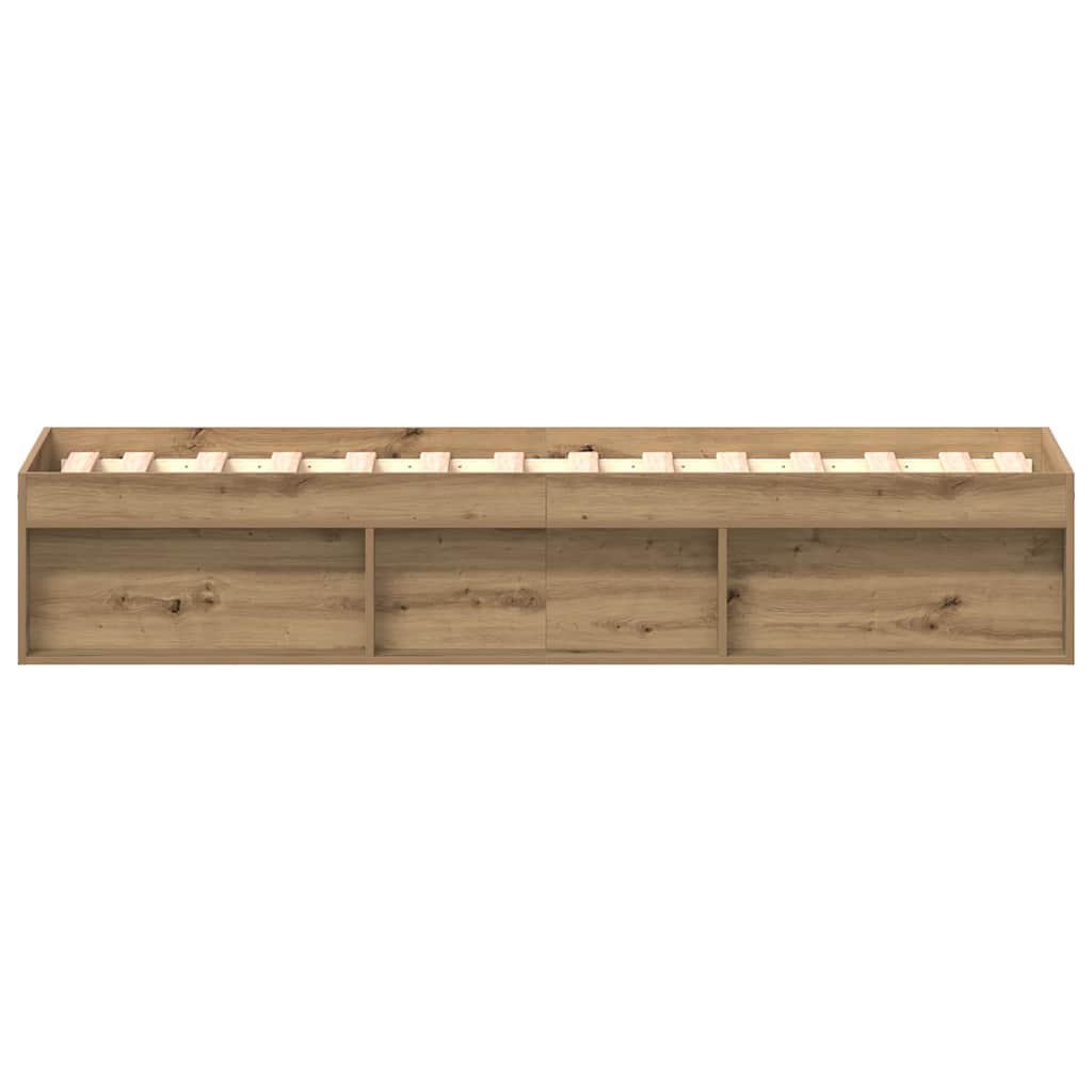 vidaXL Cadru de pat fără saltea Stejar Artisan 90x200cm Lemn prelucrat