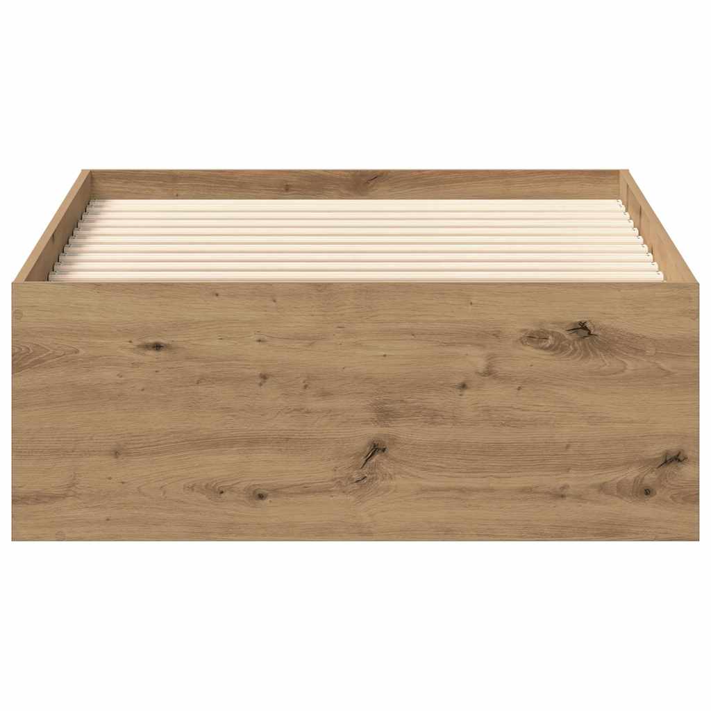 vidaXL Cadru de pat fără saltea Stejar Artisan 90x190cm Lemn prelucrat