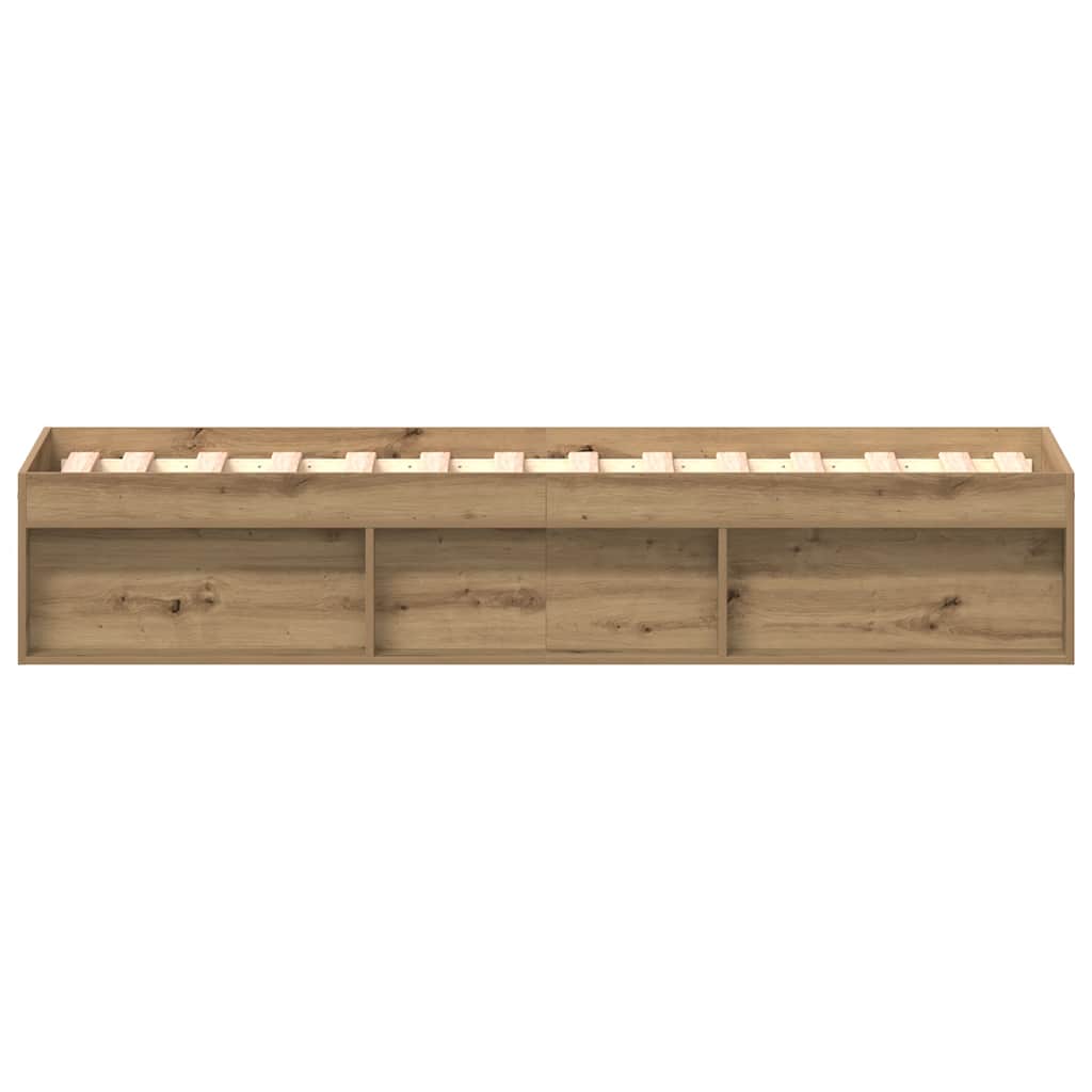 vidaXL Cadru de pat fără saltea Stejar Artisan 90x190cm Lemn prelucrat