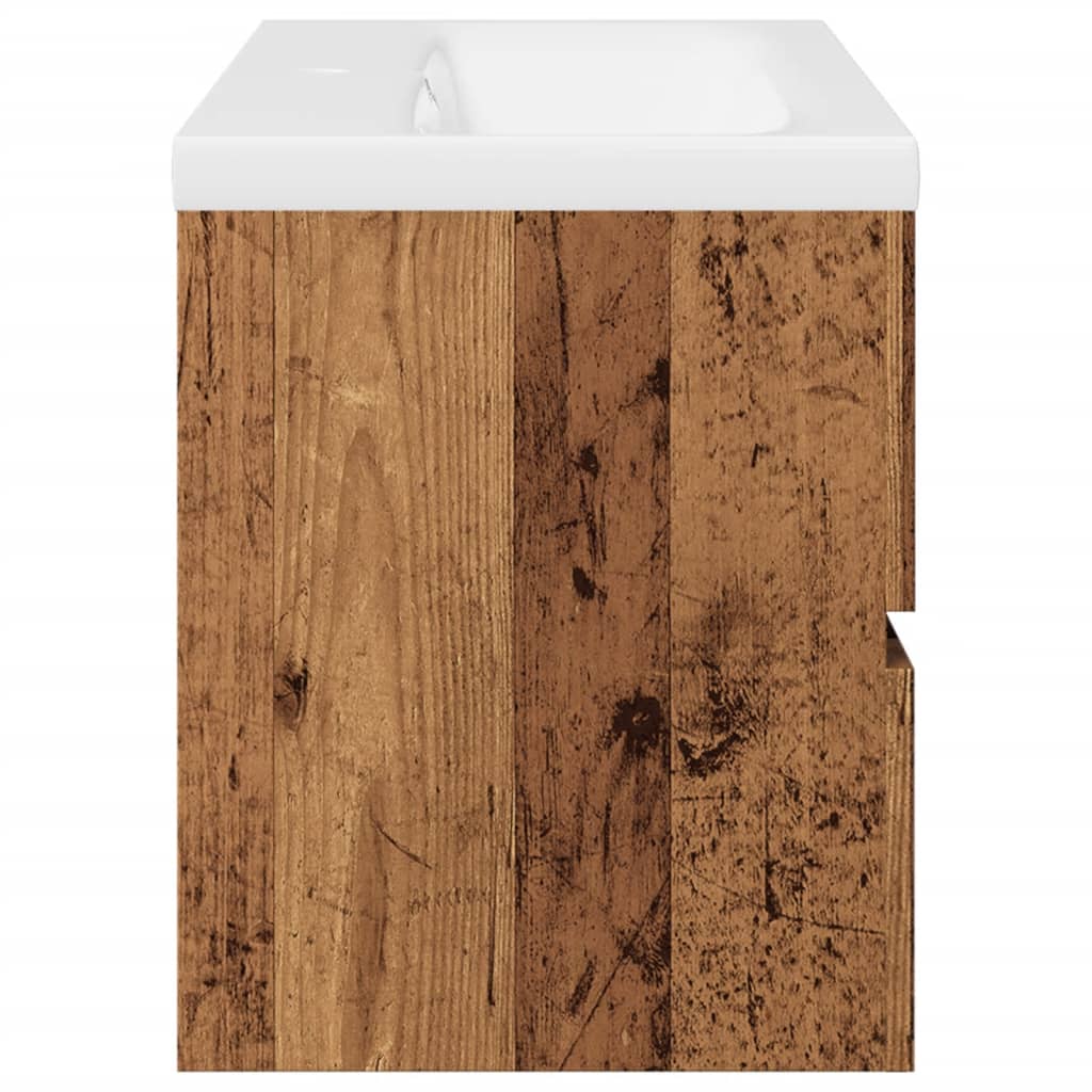 vidaXL Dulap pentru chiuveta, lavoar încorporat, lemn vechi