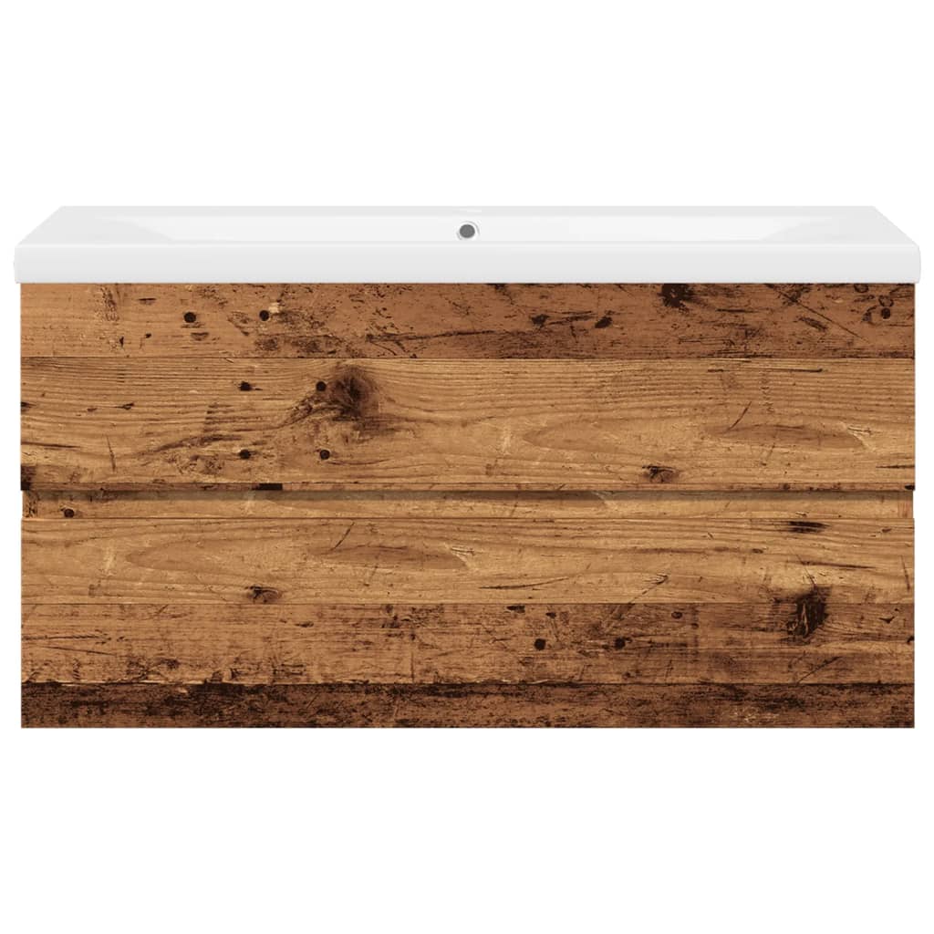 vidaXL Dulap pentru chiuveta, lavoar încorporat, lemn vechi