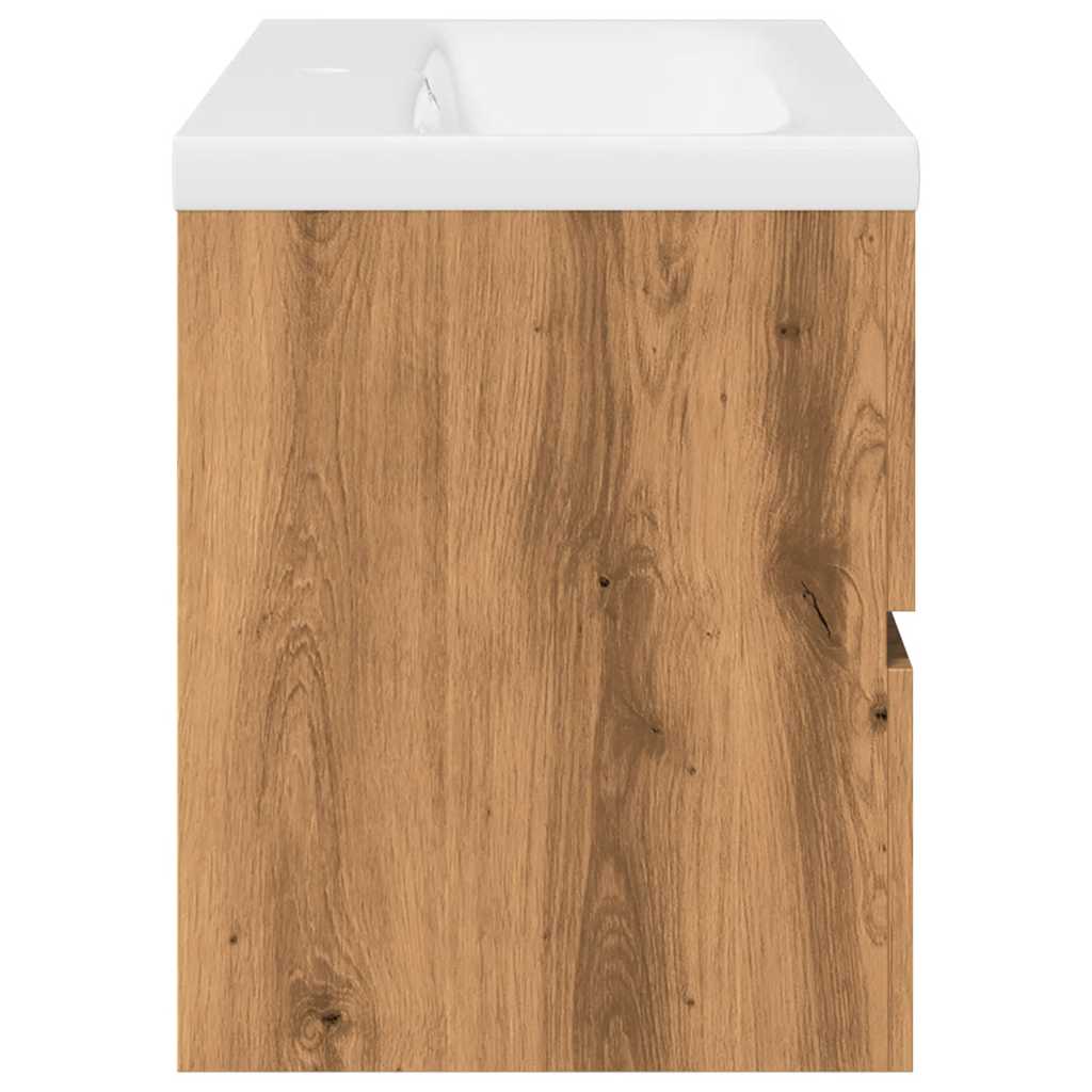 vidaXL Dulap pentru chiuvetă lavoar încorporat, stejar artizanal