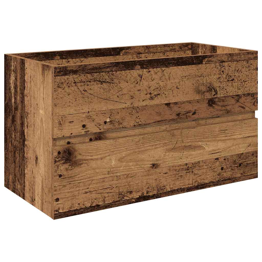 vidaXL Set mobilier de baie, 3 piese, lemn vechi, lemn prelucrat