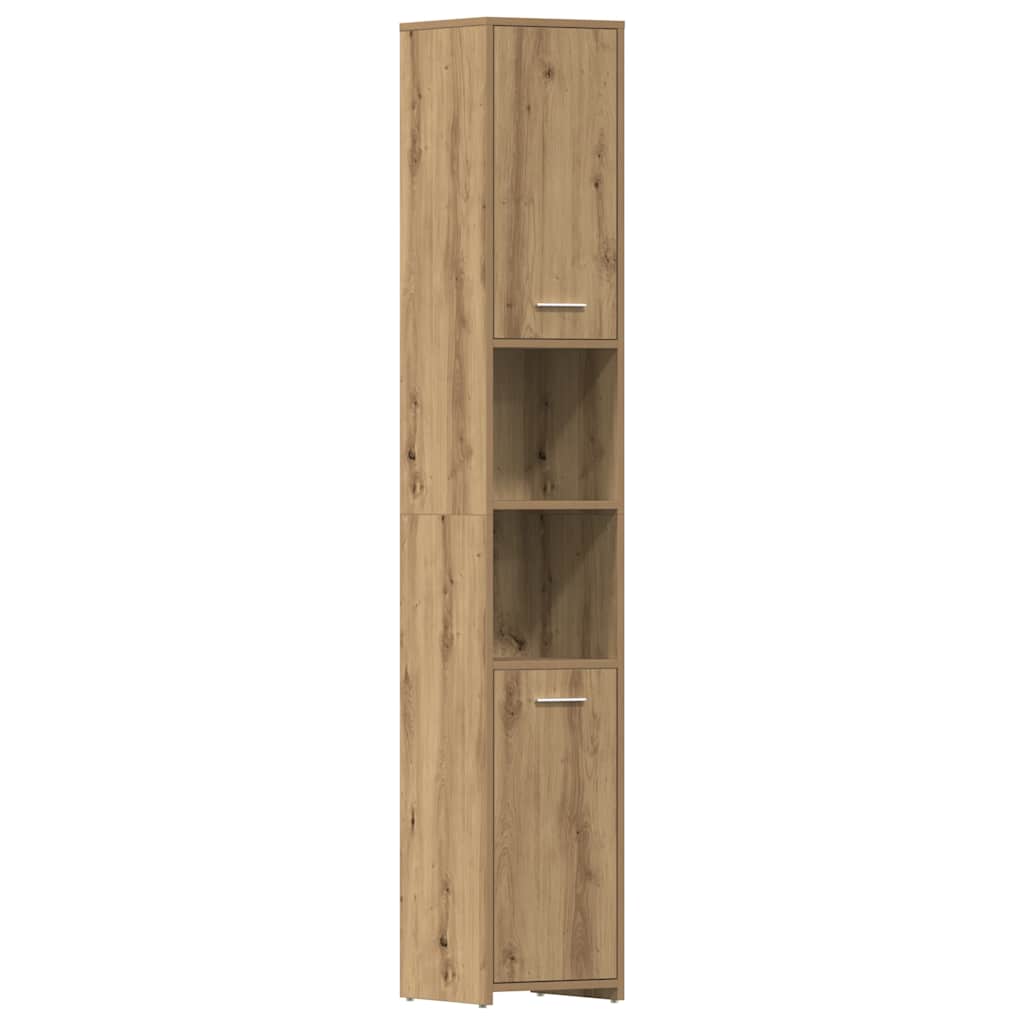 vidaXL Set mobilier de baie, 4 piese, stejar artizanal, lemn prelucrat