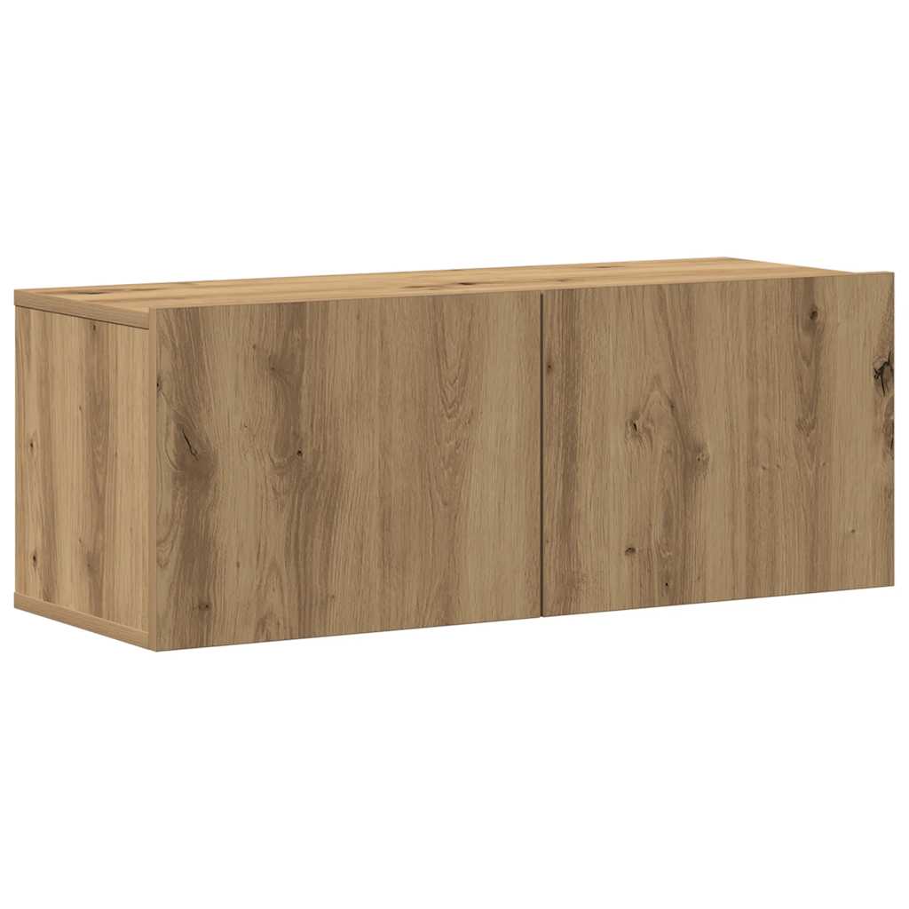 vidaXL Set dulap TV 8 piese montat pe perete Stejar artizanal vidaXL Set dulap TV 8 piese montat pe perete Stejar artizanal