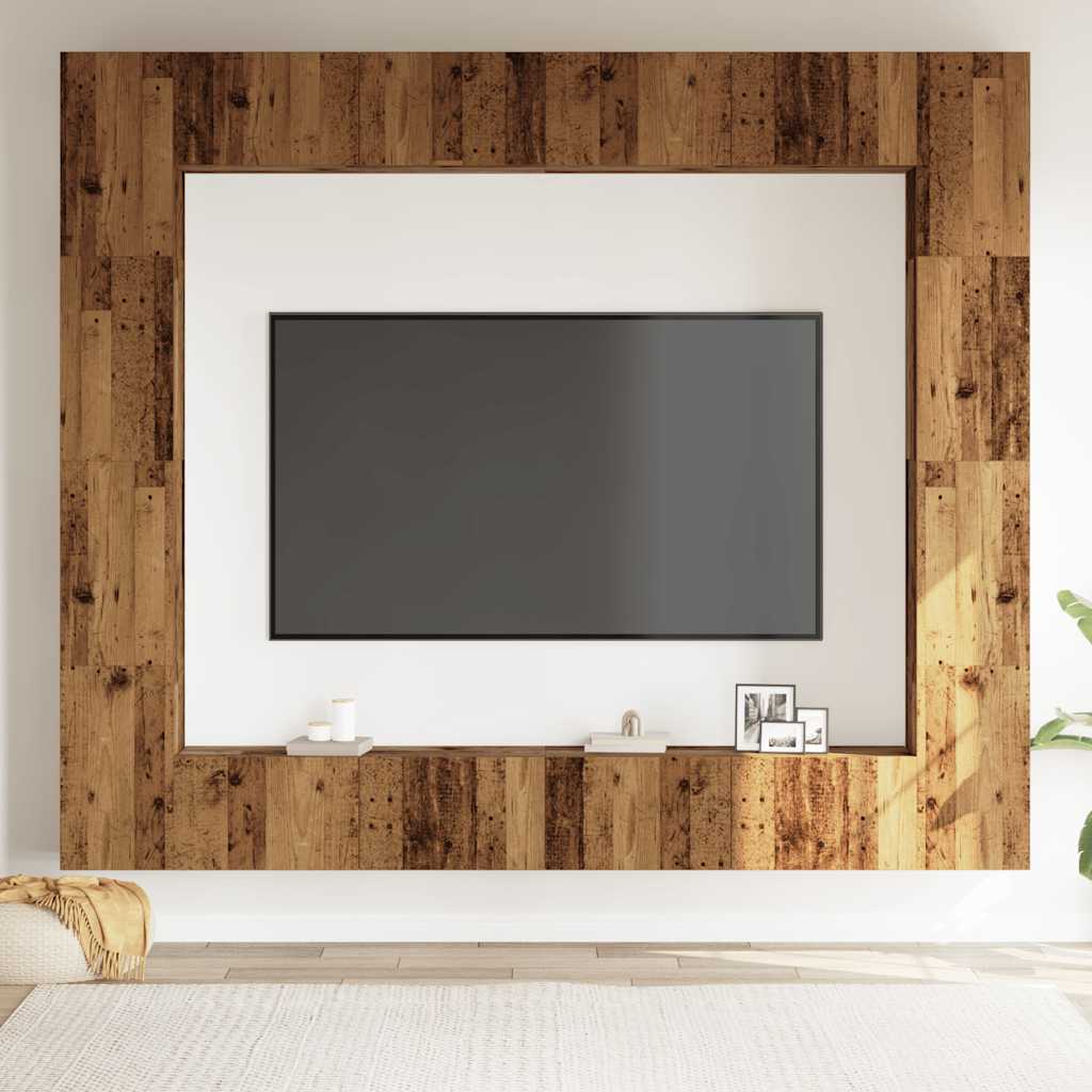 vidaXL Set dulap TV 8 piese montat pe perete lemn vechi lemn prelucrat vidaXL Set dulap TV 8 piese montat pe perete lemn vechi lemn prelucrat