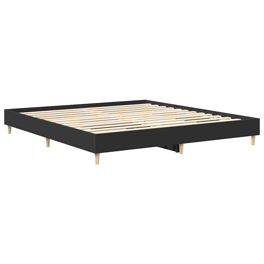 vidaXL Cadru de pat fără saltea Negru 180x200cm Lemn prelucrat vidaXL Cadru de pat fără saltea Negru 180x200cm Lemn prelucrat