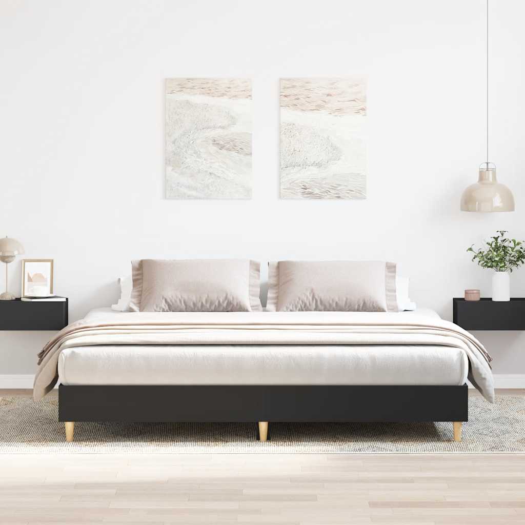 vidaXL Cadru de pat fără saltea Negru 180x200cm Lemn prelucrat vidaXL Cadru de pat fără saltea Negru 180x200cm Lemn prelucrat