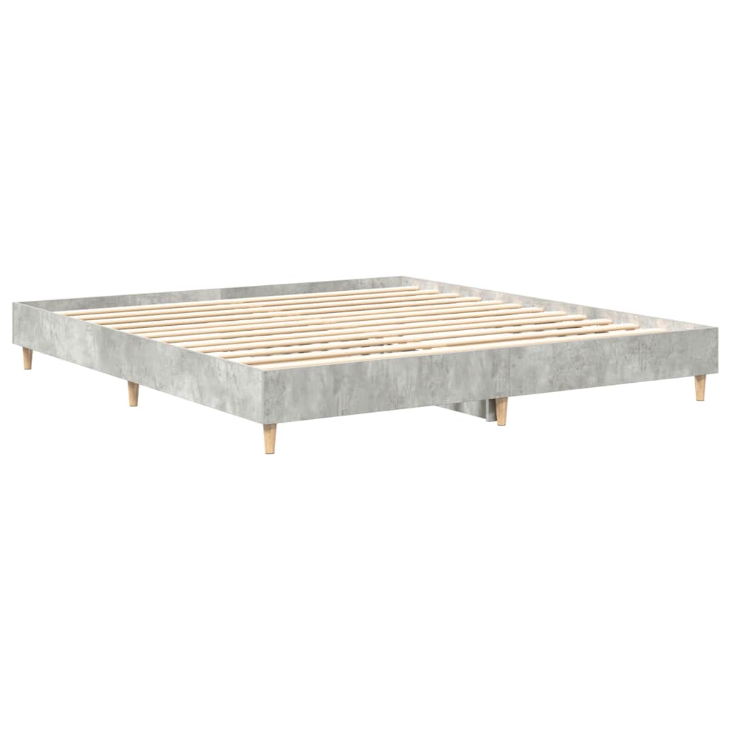 vidaXL Cadru de pat fără saltea Gri Beton 180x200cm Lemn prelucrat