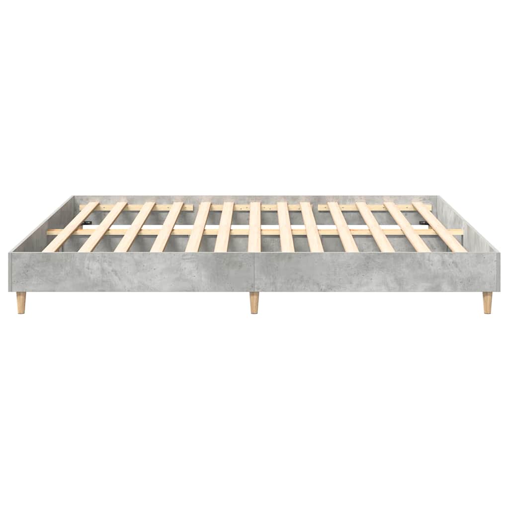 vidaXL Cadru de pat fără saltea Gri Beton 180x200cm Lemn prelucrat