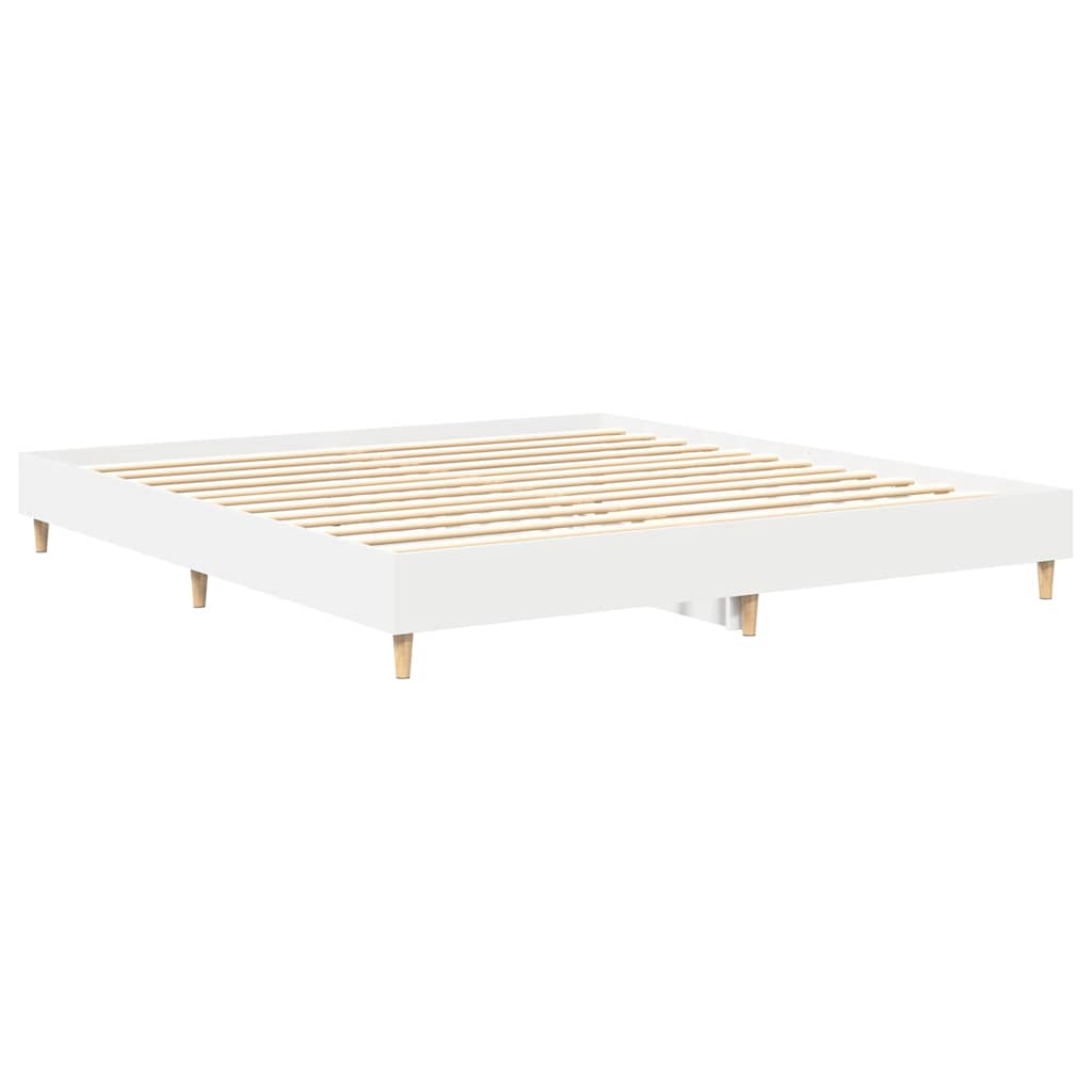 vidaXL Cadru de pat fără saltea, alb, 160x200 cm, lemn de prelucrare vidaXL Cadru de pat fără saltea, alb, 160x200 cm, lemn de prelucrare