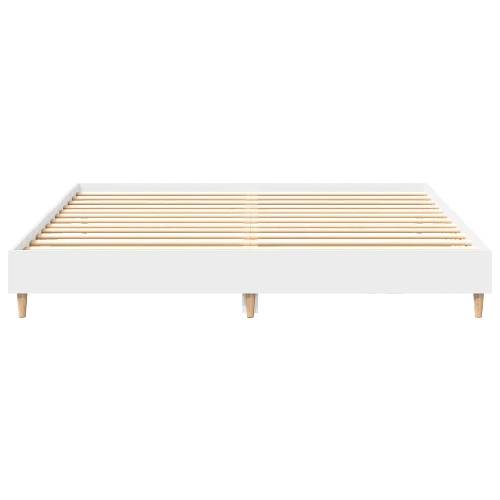 vidaXL Cadru de pat fără saltea, alb, 160x200 cm, lemn de prelucrare vidaXL Cadru de pat fără saltea, alb, 160x200 cm, lemn de prelucrare