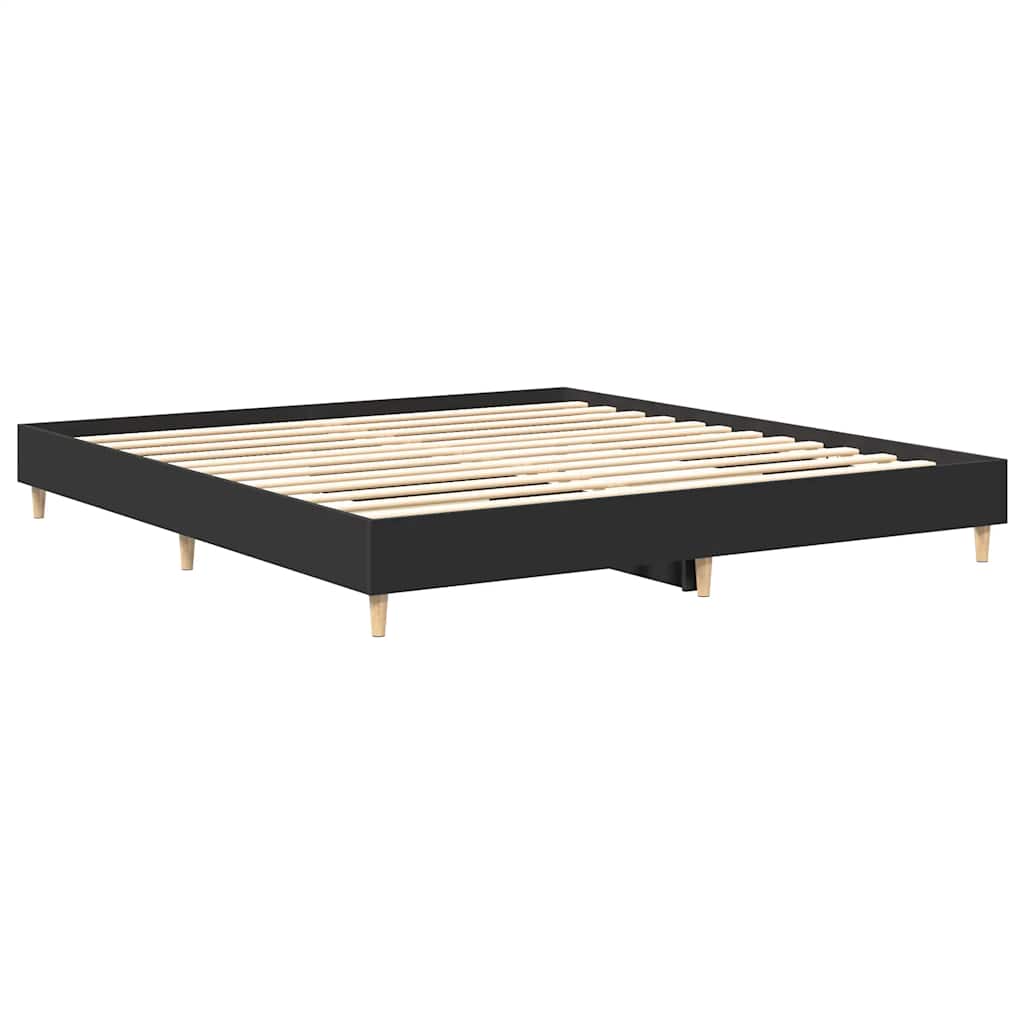 vidaXL Cadru de pat fără saltea Negru 160x200cm Lemn prelucrat