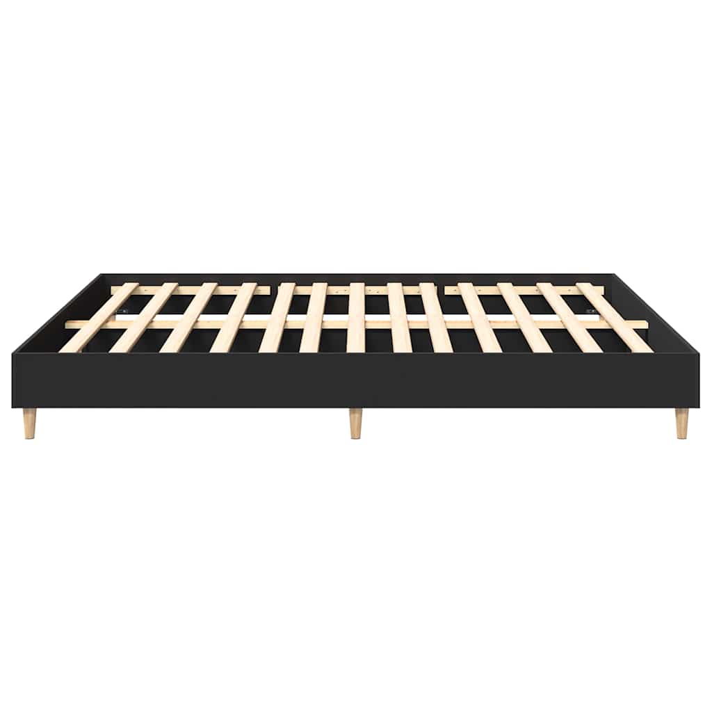 vidaXL Cadru de pat fără saltea Negru 160x200cm Lemn prelucrat