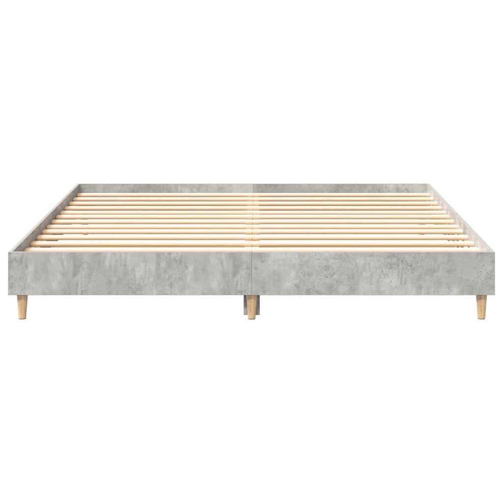 vidaXL Cadru de pat fără saltea Gri beton 160x200cm Lemn prelucrat