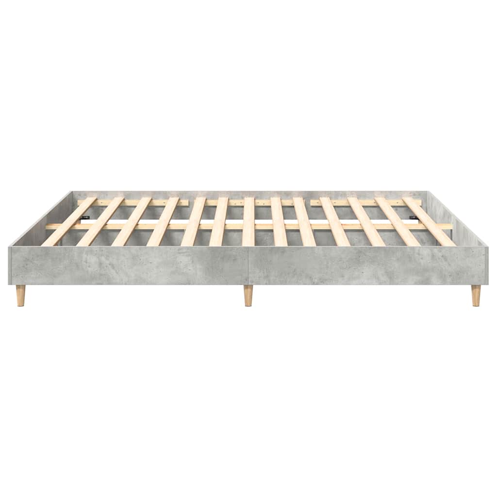 vidaXL Cadru de pat fără saltea Gri beton 160x200cm Lemn prelucrat