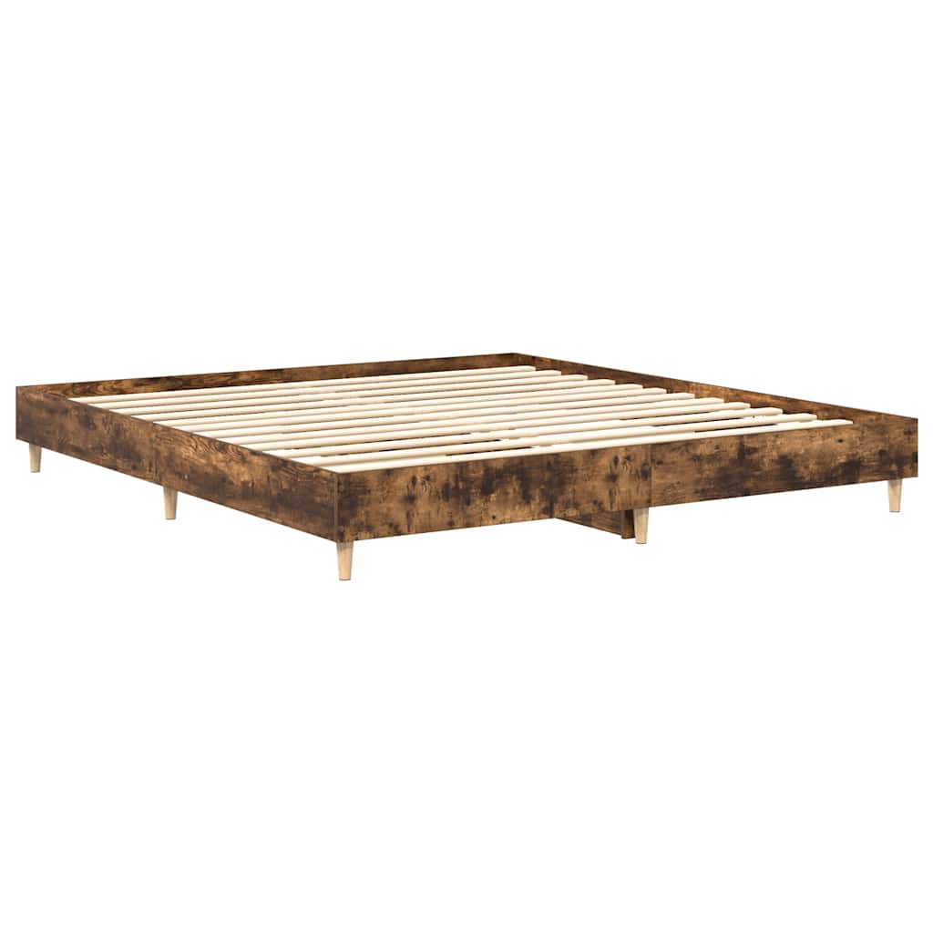 vidaXL Cadru de pat fără saltea Stejar afumat 160x200cm Lemn prelucrat vidaXL Cadru de pat fără saltea Stejar afumat 160x200cm Lemn prelucrat