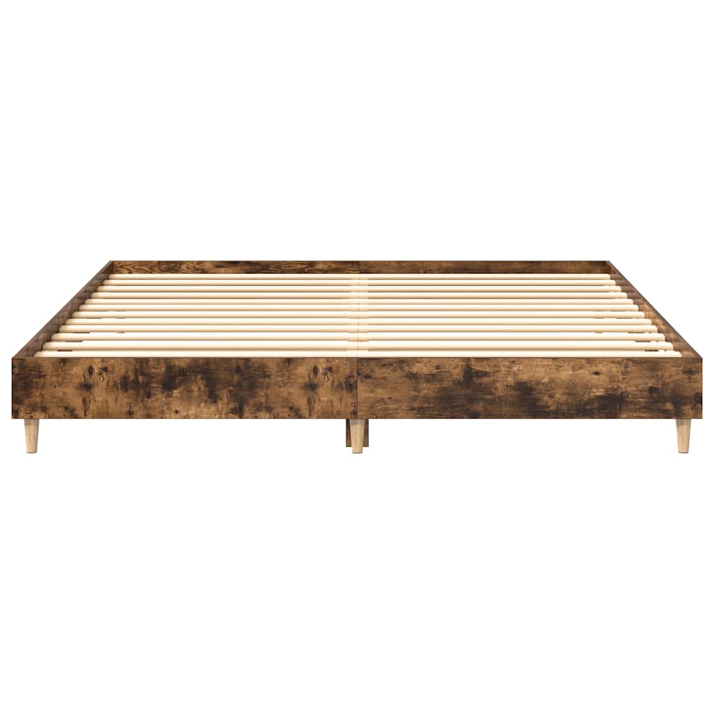 vidaXL Cadru de pat fără saltea Stejar afumat 160x200cm Lemn prelucrat vidaXL Cadru de pat fără saltea Stejar afumat 160x200cm Lemn prelucrat