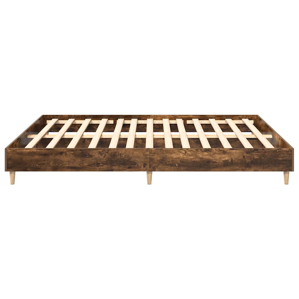 vidaXL Cadru de pat fără saltea Stejar afumat 160x200cm Lemn prelucrat vidaXL Cadru de pat fără saltea Stejar afumat 160x200cm Lemn prelucrat