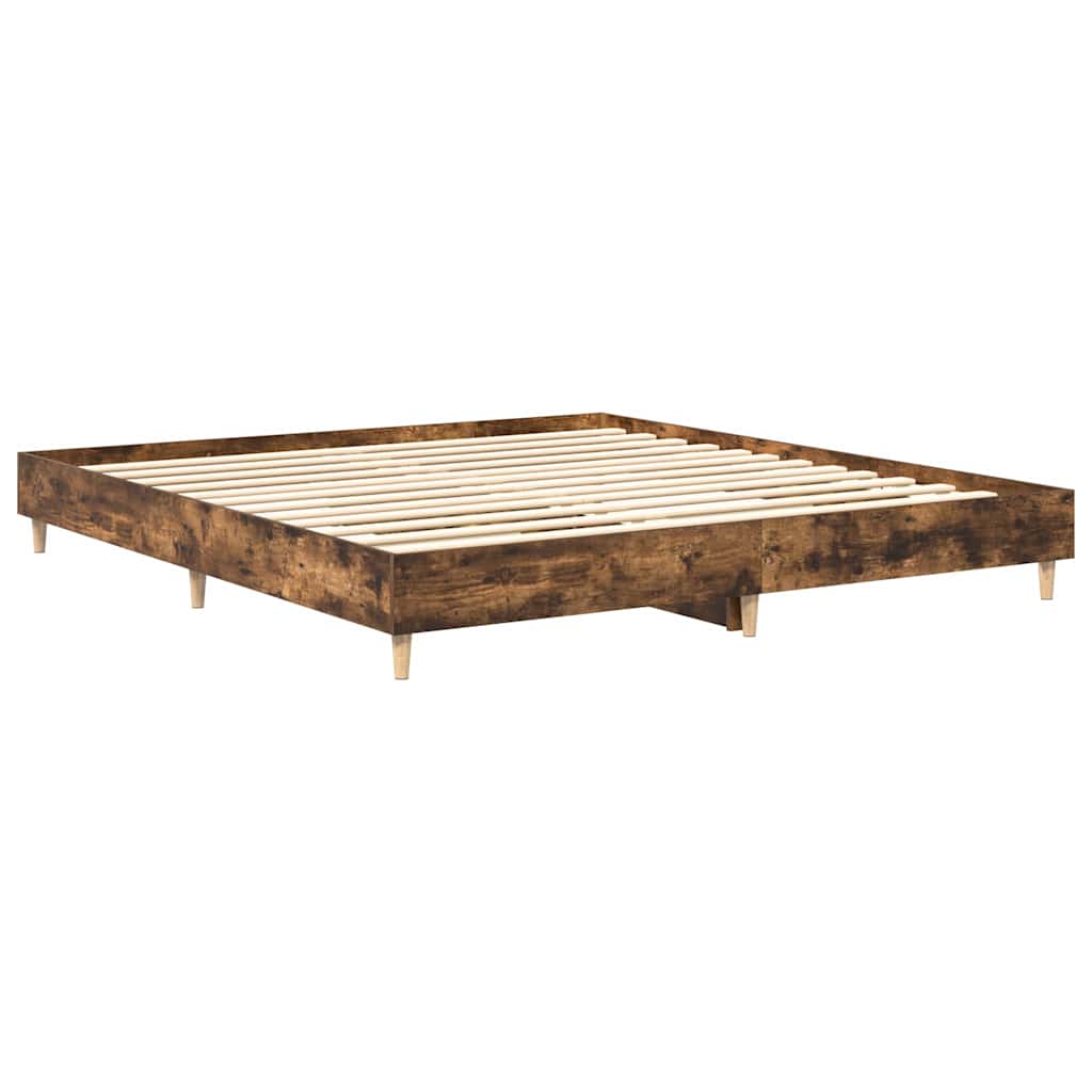 vidaXL Cadru de pat fără saltea Stejar afumat 160x200cm Lemn prelucrat vidaXL Cadru de pat fără saltea Stejar afumat 160x200cm Lemn prelucrat