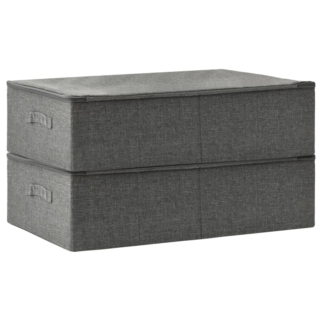 vidaXL Cutii de depozitare 2 buc. antracit 70x40x18 cm material textil vidaXL Cutii de depozitare 2 buc. antracit 70x40x18 cm material textil