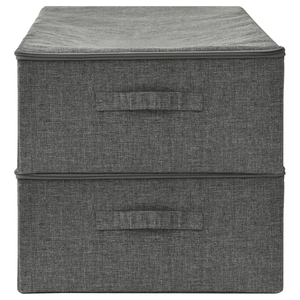 vidaXL Cutii de depozitare 2 buc. antracit 70x40x18 cm material textil vidaXL Cutii de depozitare 2 buc. antracit 70x40x18 cm material textil