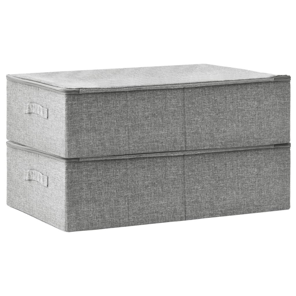 vidaXL Cutii de depozitare 2 buc. gri 70x40x18 cm material textil vidaXL Cutii de depozitare 2 buc. gri 70x40x18 cm material textil