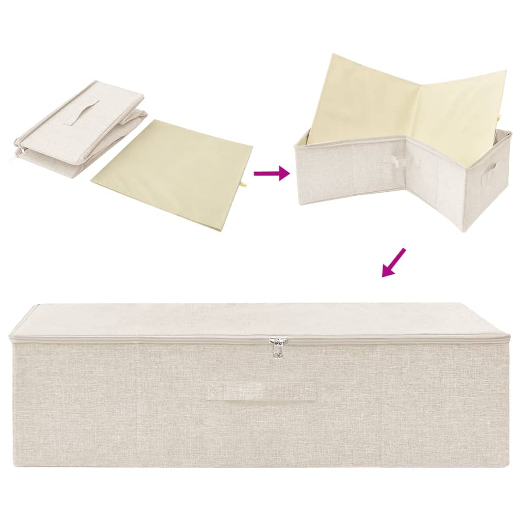 vidaXL Cutie de depozitare, crem, 70x40x18 cm, material textil vidaXL Cutie de depozitare, crem, 70x40x18 cm, material textil