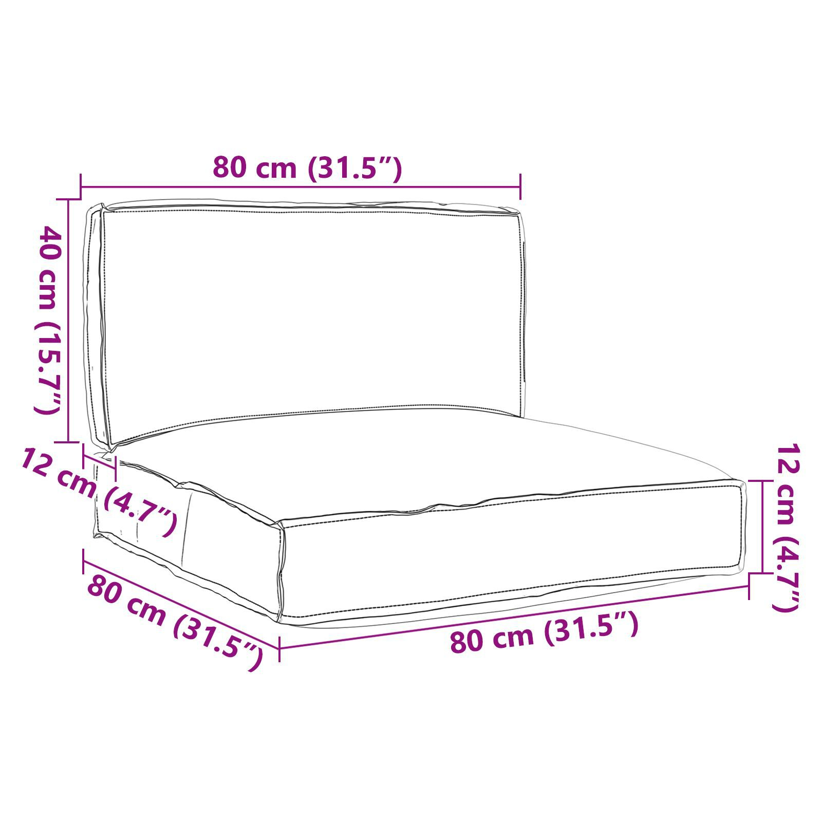 vidaXL Set de Perne pentru Paleți din 2 Piese Bordo din Bumbac Oxford
