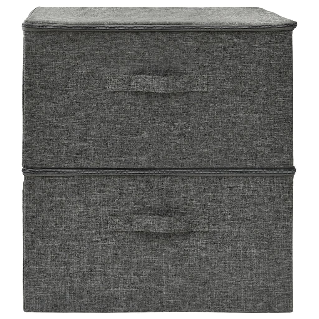 vidaXL Cutii de depozitare 2 buc. antracit 43x34x23 cm material textil vidaXL Cutii de depozitare 2 buc. antracit 43x34x23 cm material textil